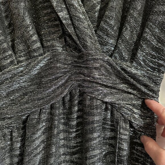 IRO 2 Volsun DISCO Metallic Midi Dress $425 Sheer Zebra Wrap Sparkly Glitter 34 - Picture 5 of 7